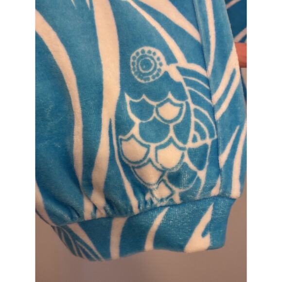 Y2K Lilly Pulitzer Pisces Jogger Fish Print Joe Fish Mimosa Pants Soft Velour S - Picture 2 of 14